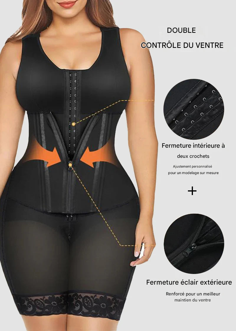 Gaine colombienne double effet ventre plat gainante intégrale