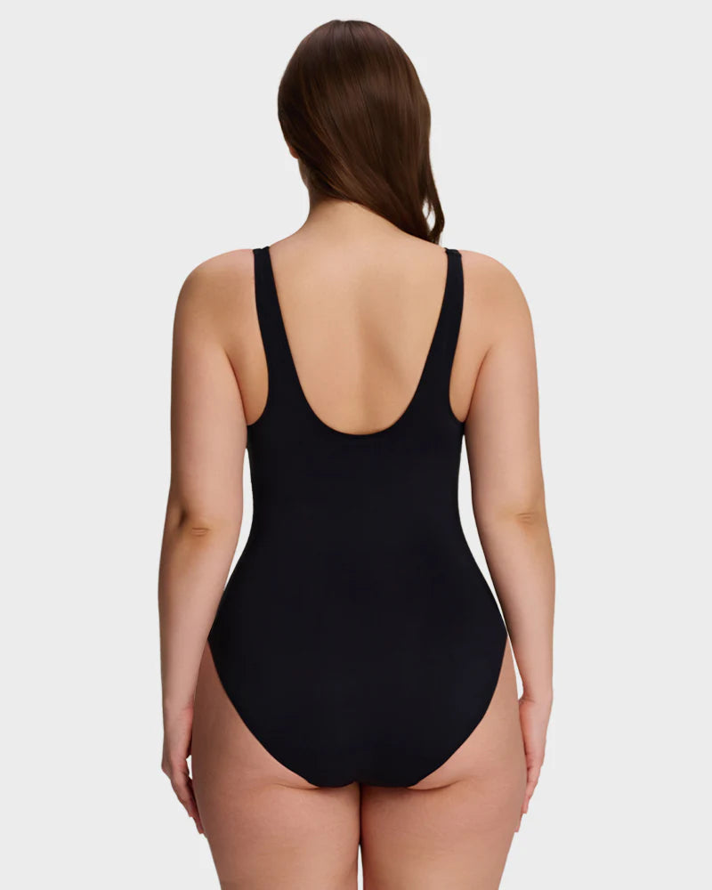 Maillot de bain une pièce à armatures plongeantes avec effet gainant