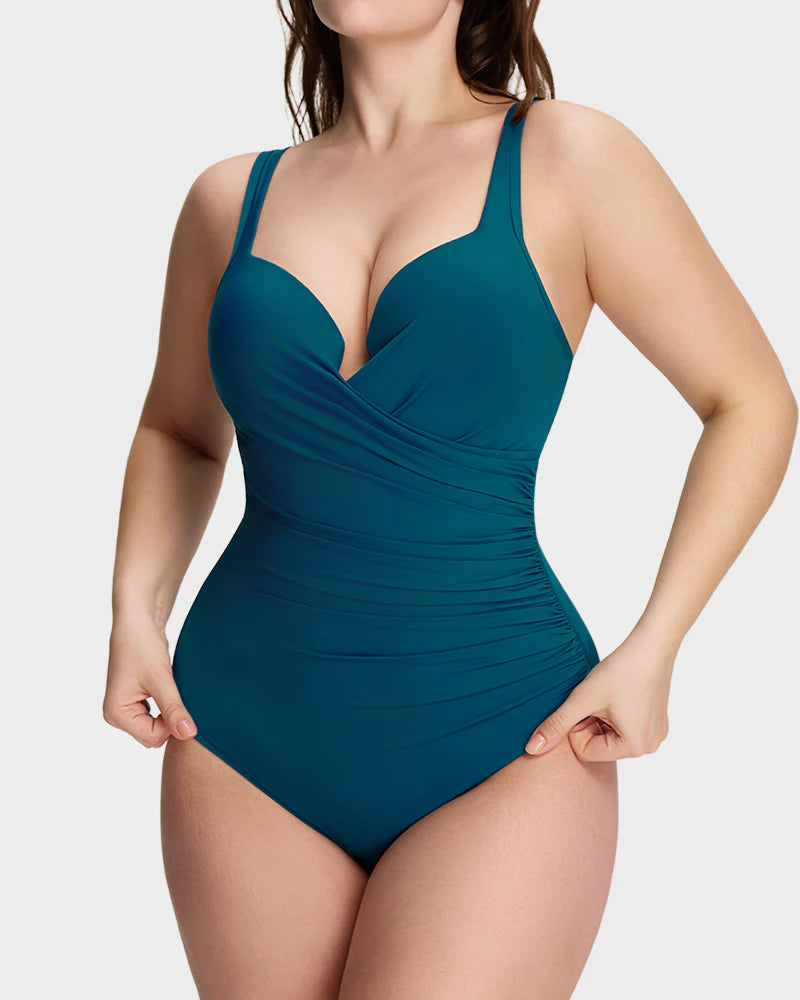 Maillot de bain une pièce à armatures plongeantes avec effet gainant