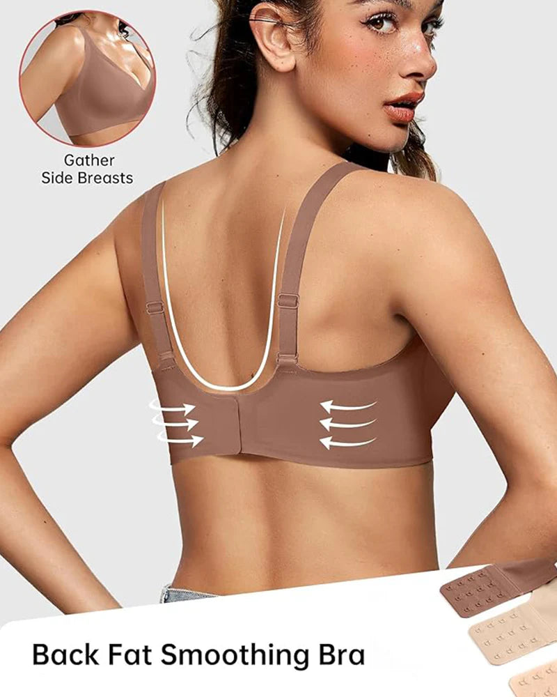 Soutien-gorge push-up sans coutures à décolleté plongeant en V, sans armatures