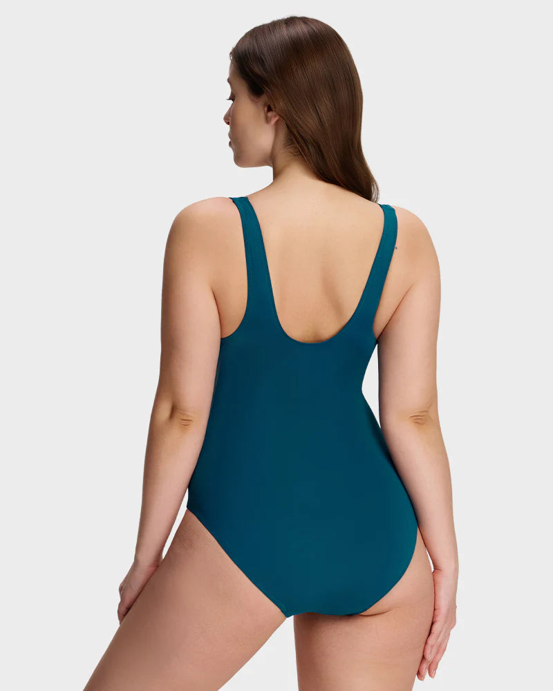 Maillot de bain une pièce à armatures plongeantes avec effet gainant