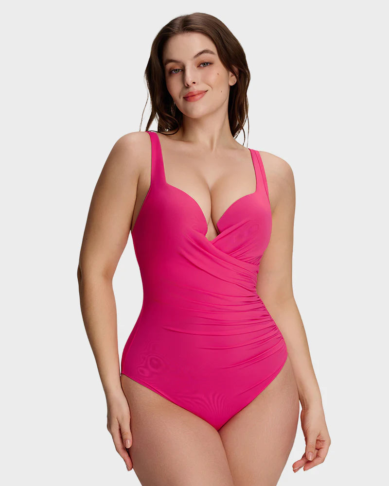 Maillot de bain une pièce à armatures plongeantes avec effet gainant