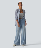 Pantalon élastique et confortable avec taille haute