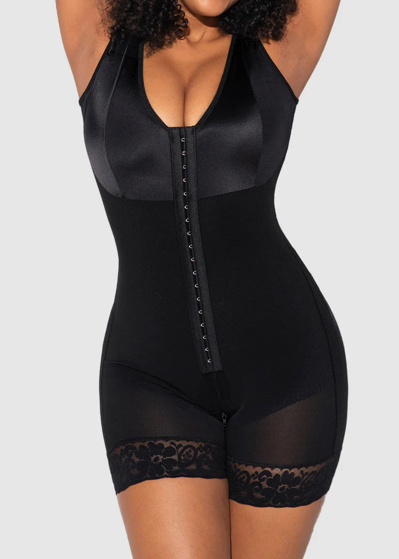 Gaine ventre plat à double compression avec soutien-gorge intégré