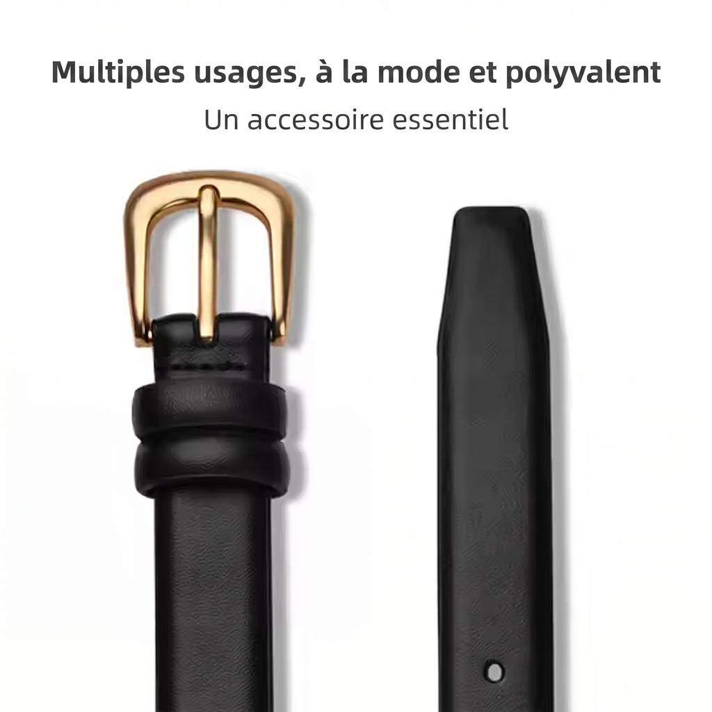 Ceinture Stella — Boucle dorée mate, polyvalente et ajustable- Gratuit 🎁
