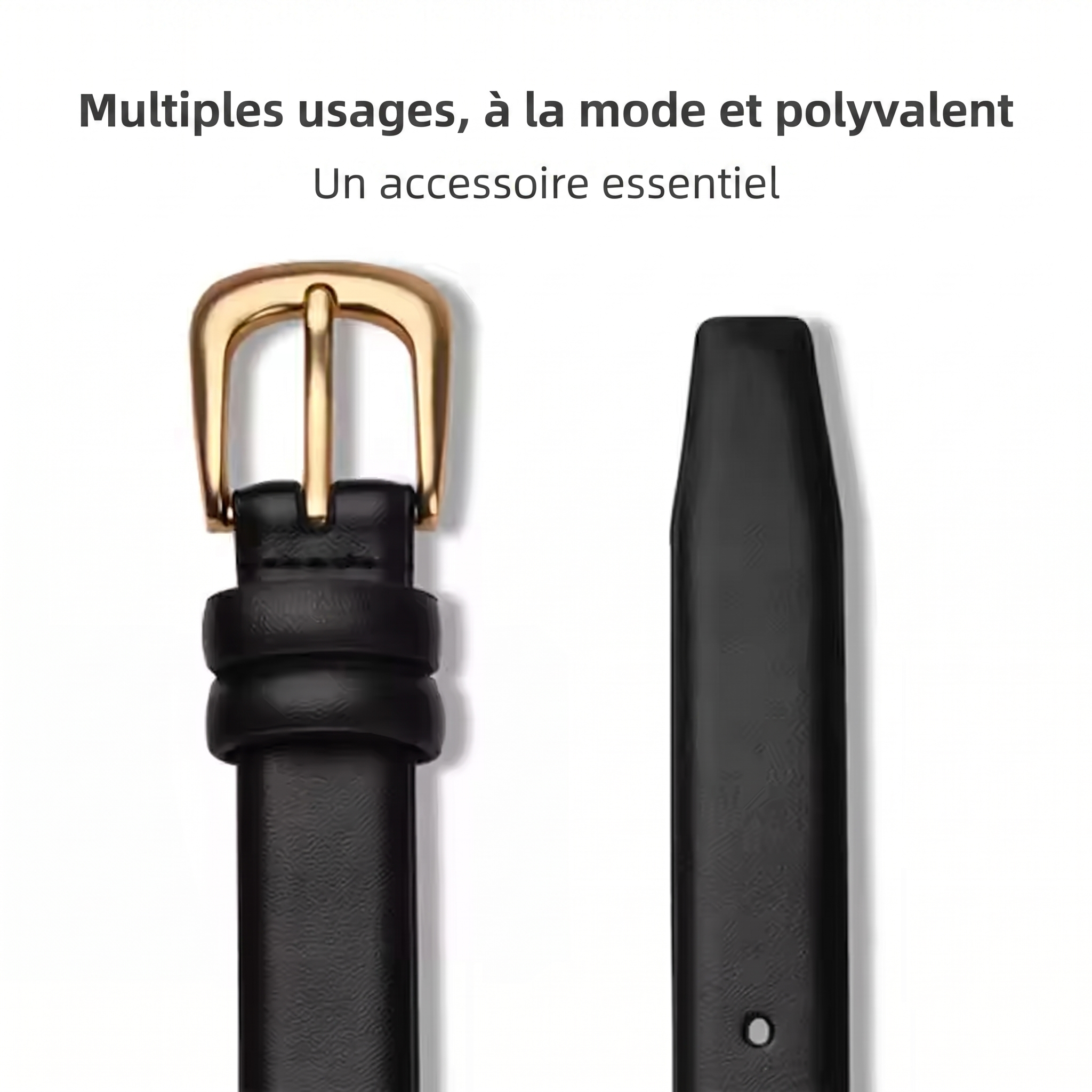Ceinture Stella — Boucle dorée mate, polyvalente et ajustable- Gratuit 🎁