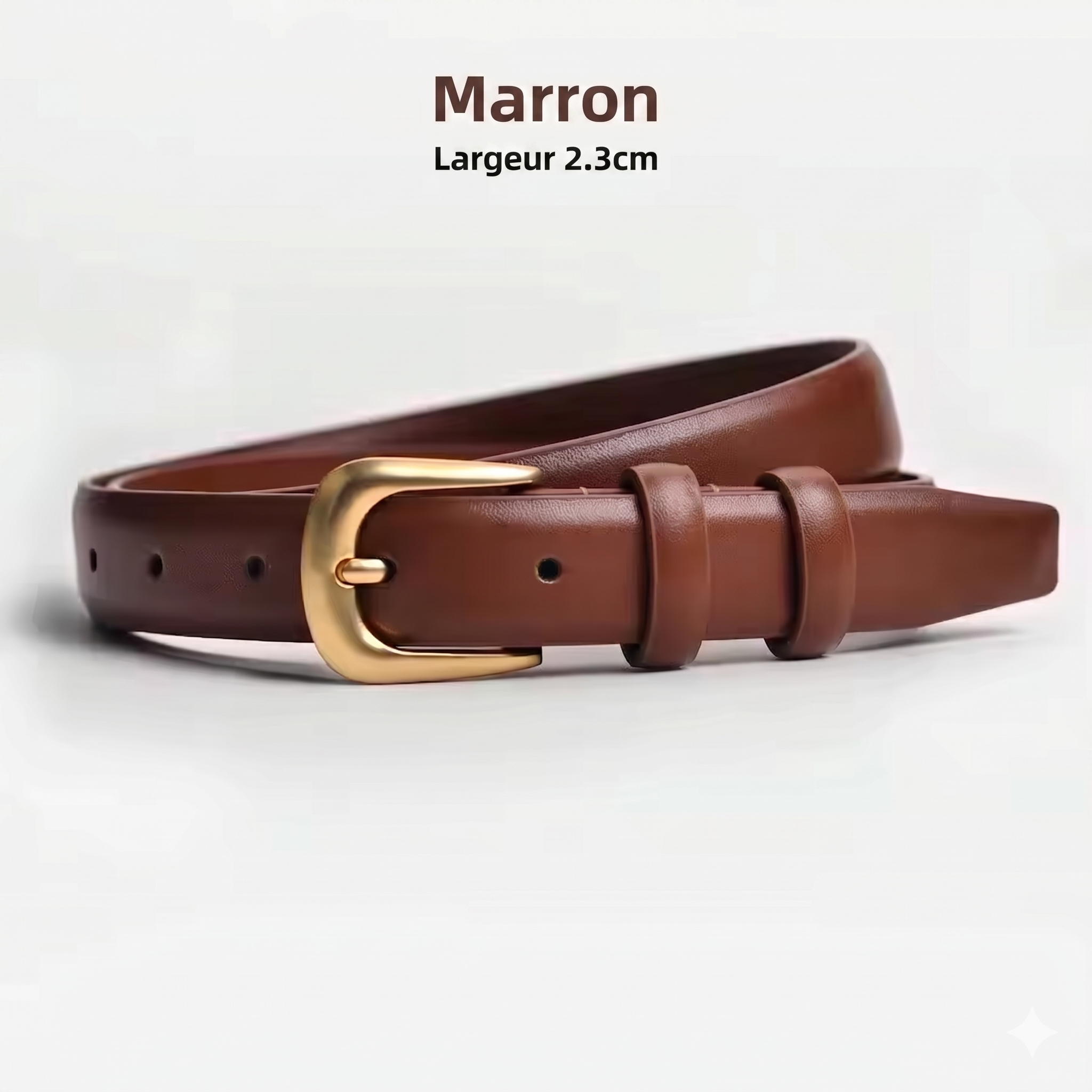 Ceinture Stella — Boucle dorée mate, polyvalente et ajustable- Gratuit 🎁
