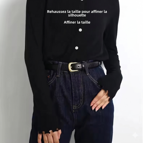 Ceinture Stella — Boucle dorée mate, polyvalente et ajustable- Gratuit 🎁