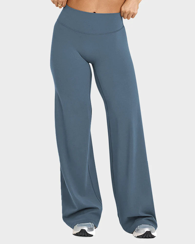 Pantalon de yoga lounge taille haute élastique à jambes larges
