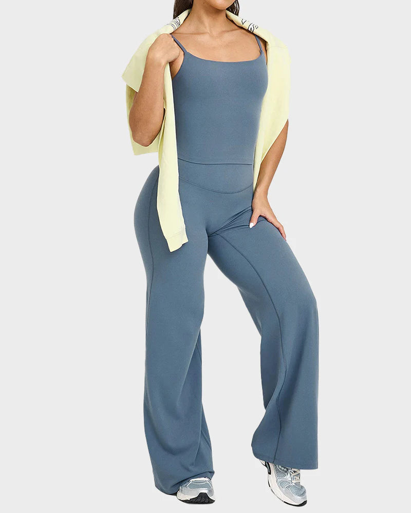 Pantalon de yoga lounge taille haute élastique à jambes larges