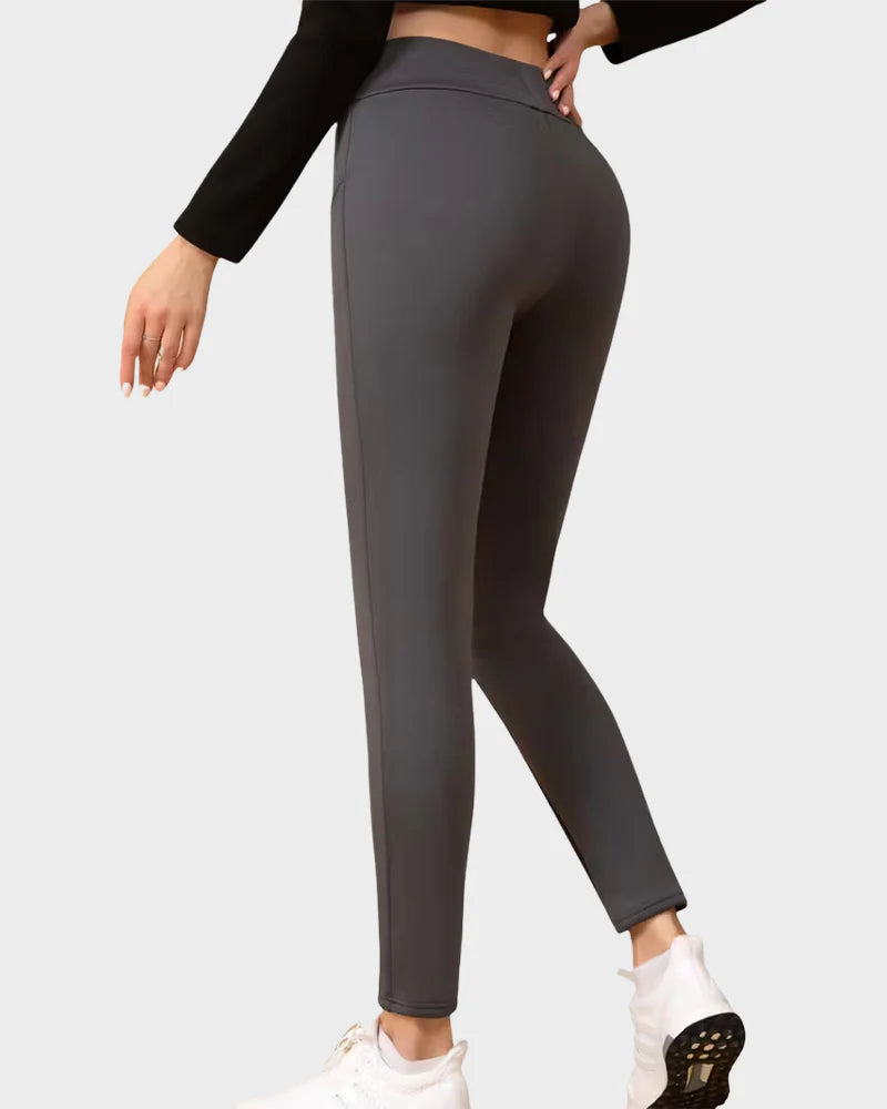 Leggings taille haute à poches et doublure thermique
