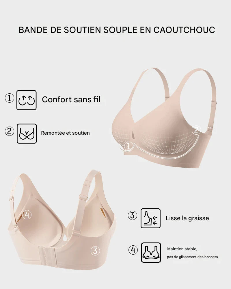 Soutien-gorge invisible en gel avec effet lift et design ajouré en forme de goutte d’eau respirant