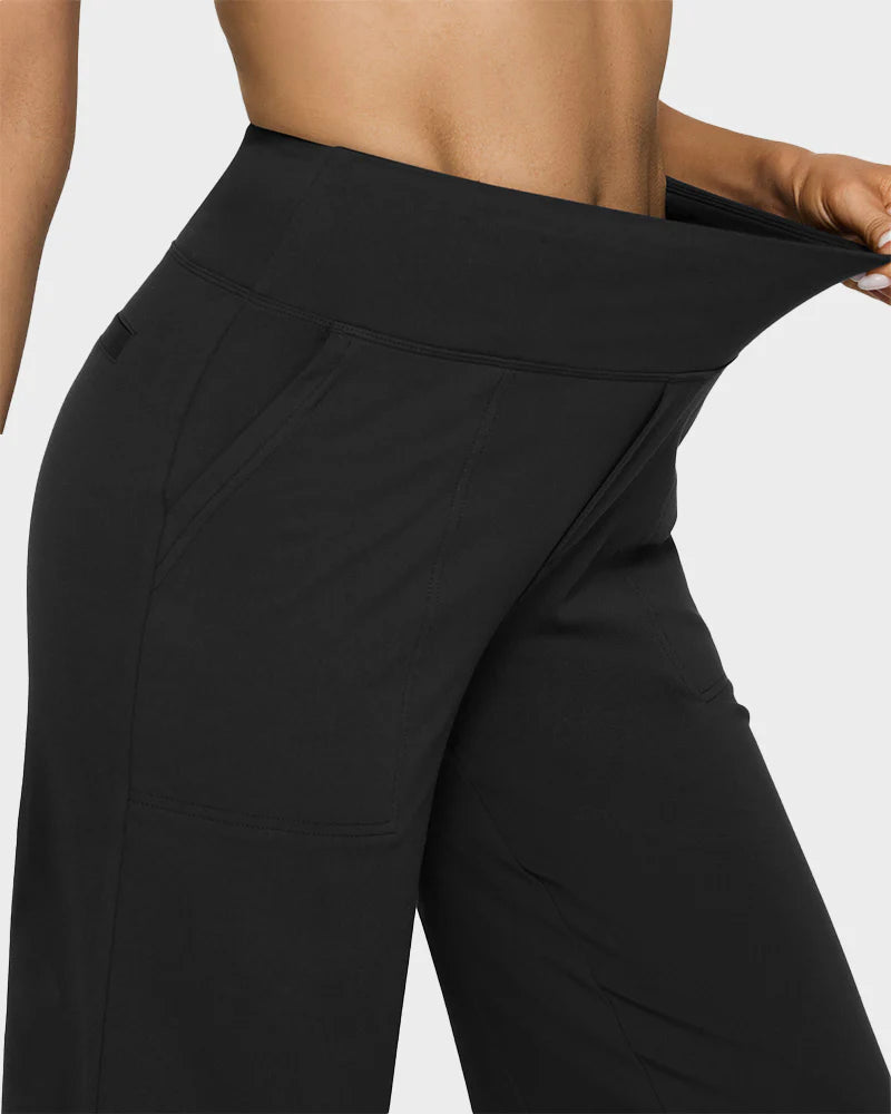 Pantalon de yoga ample taille haute à jambes larges