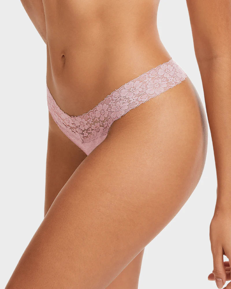 Opa-Culotte string en dentelle taille basse sans couture