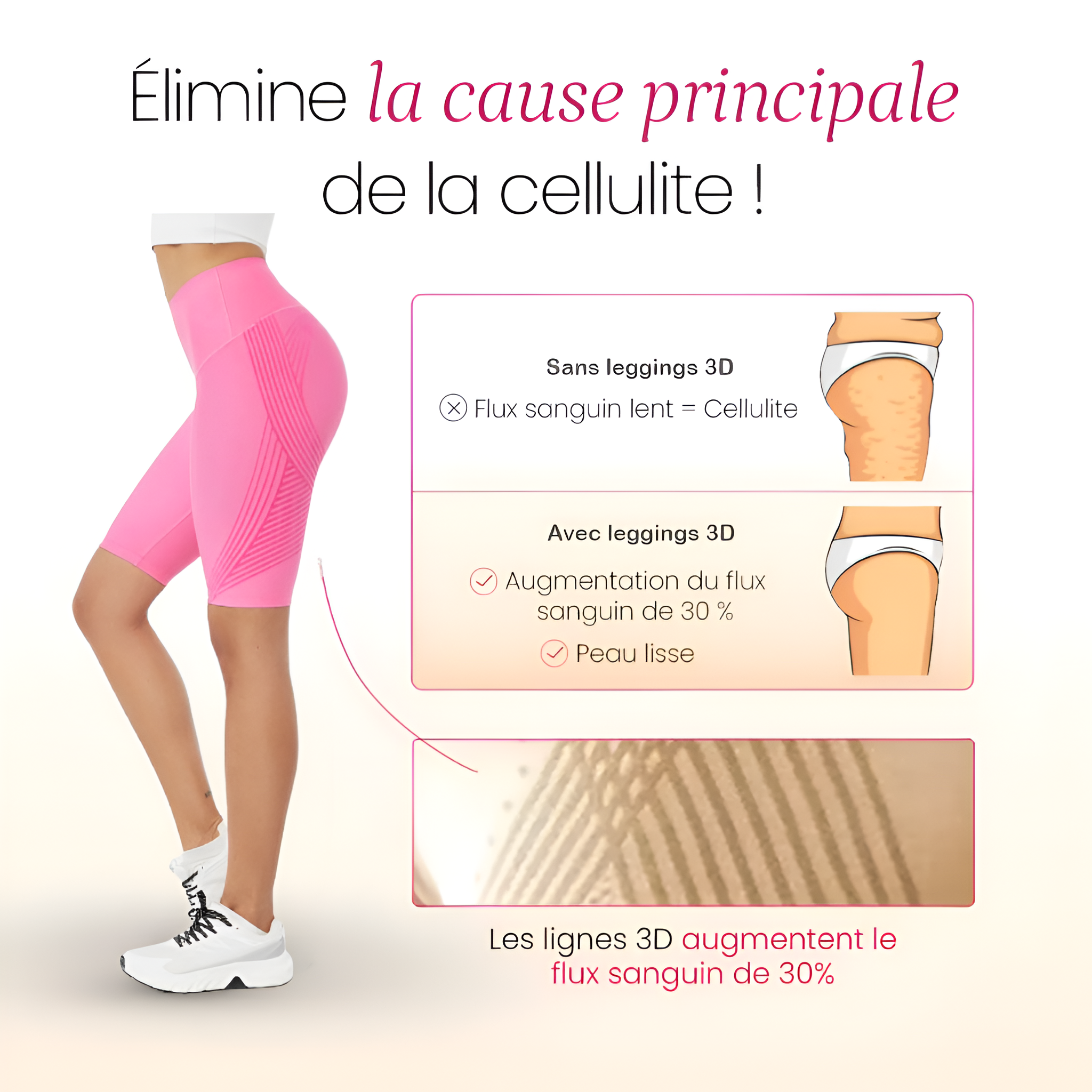 Short 3D Anticellulite — L'effet legging sans la chaleur + Legging Offert 🎁