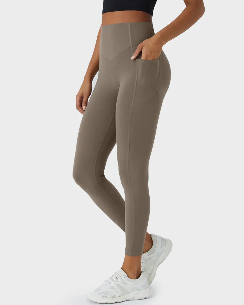 Leggings de sport gainantes et galbantes avec poches