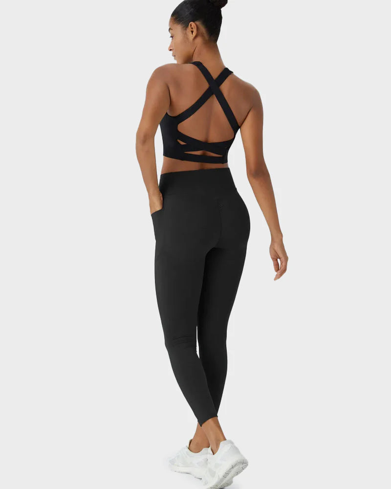 Leggings de sport gainantes et galbantes avec poches