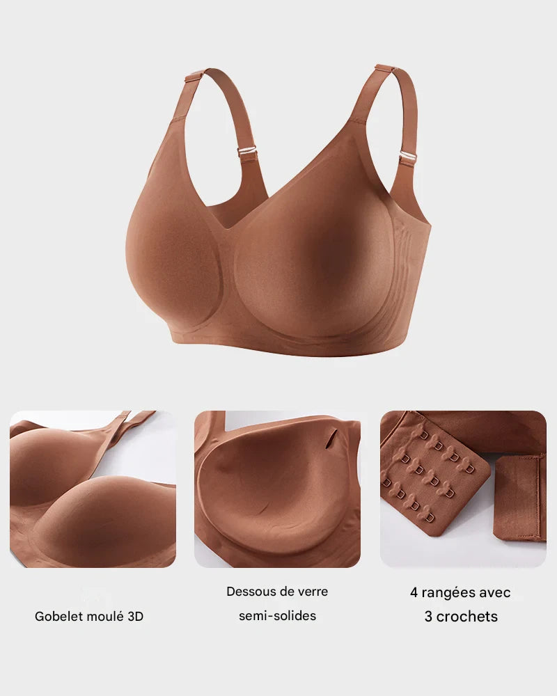 Soutien-gorge sans fil en gel, doux et confortable, à bandes lisses