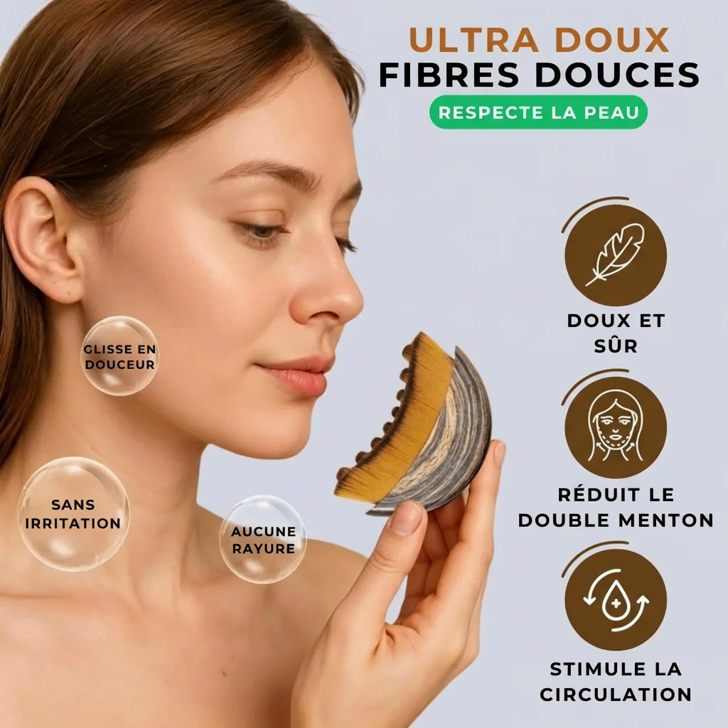 Le Sculpteur Lymphatique — Brosse de Massage Visage 2-en-1