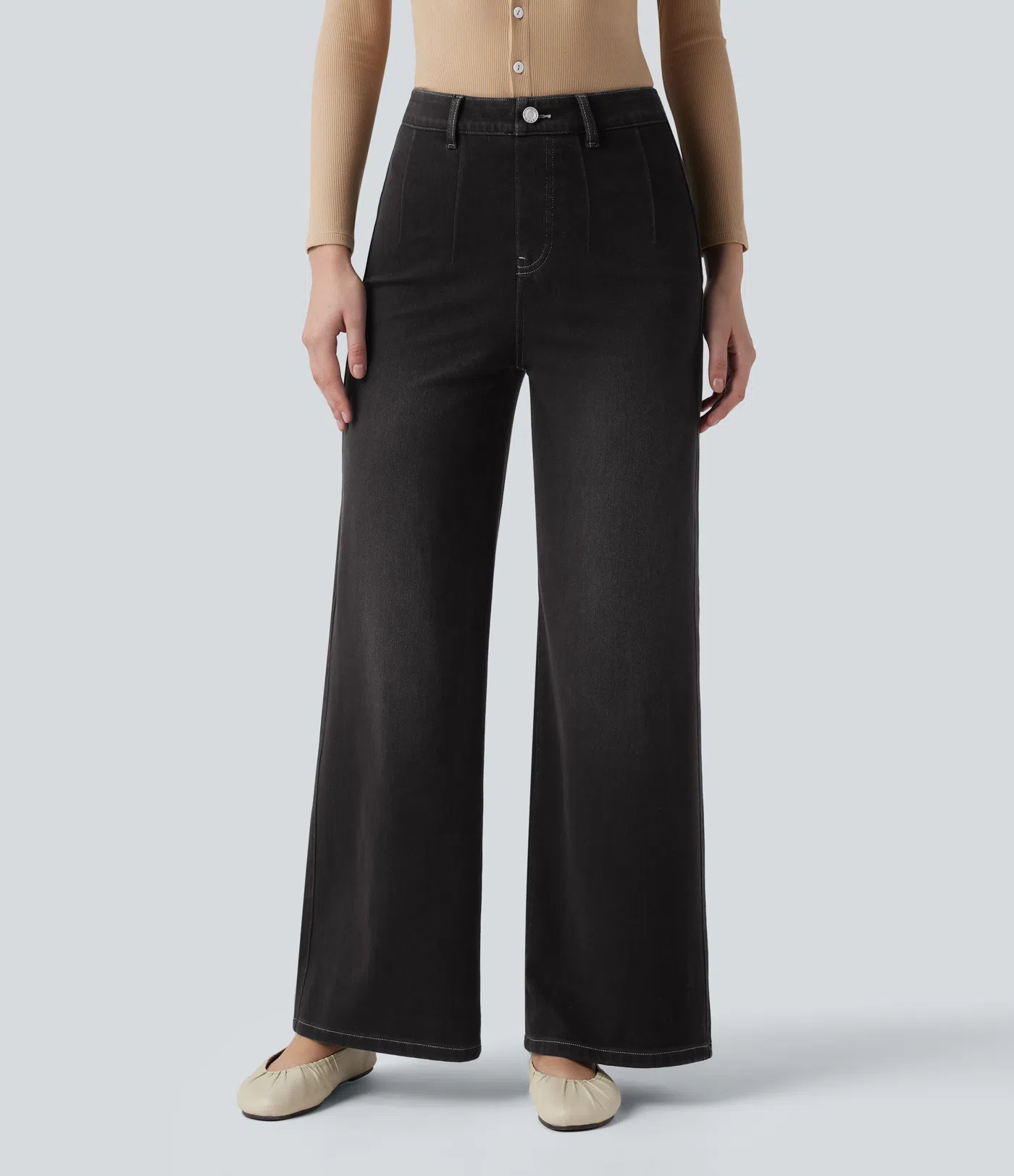 Pantalon élastique et confortable avec taille haute